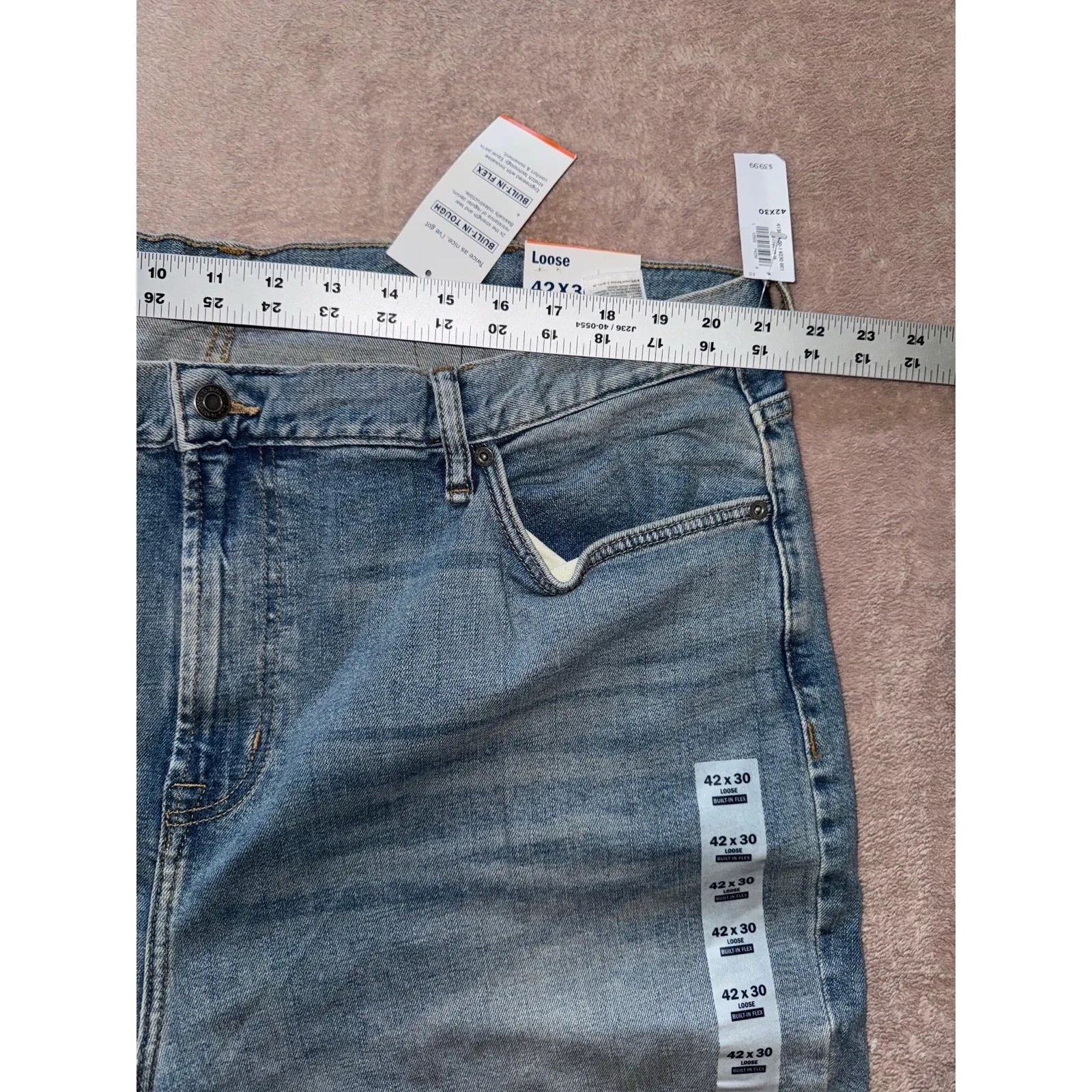 Old Navy Womens  Built In‎ Tough Built In Flex Jeans  Denim Straight Sz 42 NWT - Image 7