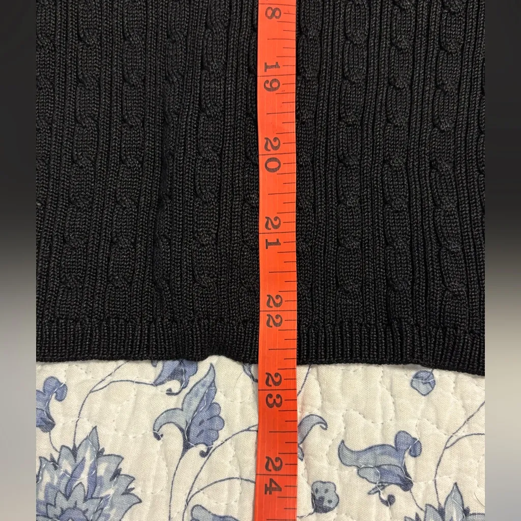 Preview Collection Black lightweight Cable Knit Cardigan 100% Silk size medium - Image 6