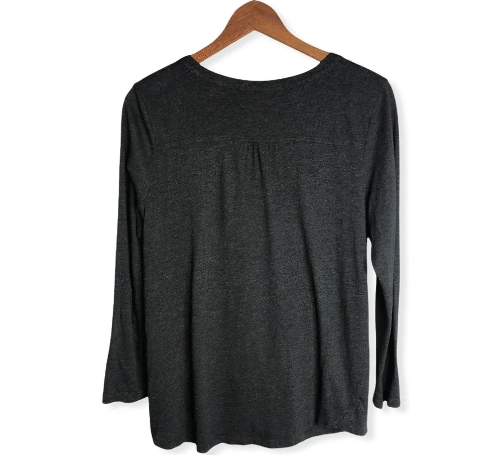 J. jill Embroidered Accent Button Up Long Sleeve Top - Image 4