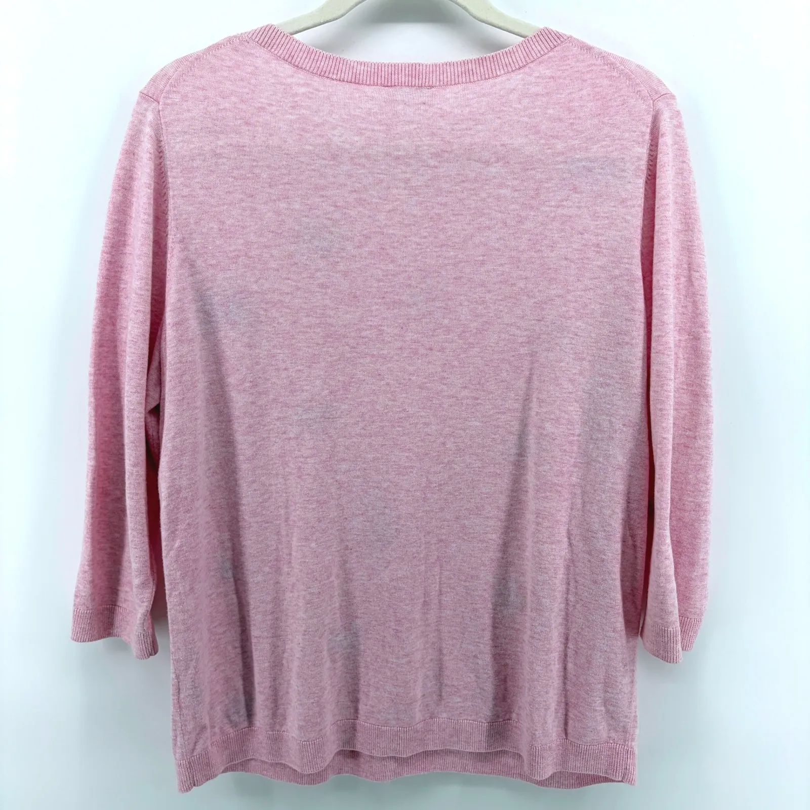 Talbots Plus Pink Eiffel Tower Paris Embroidered Sweater Size X 14-16 Grannycore - Image 5