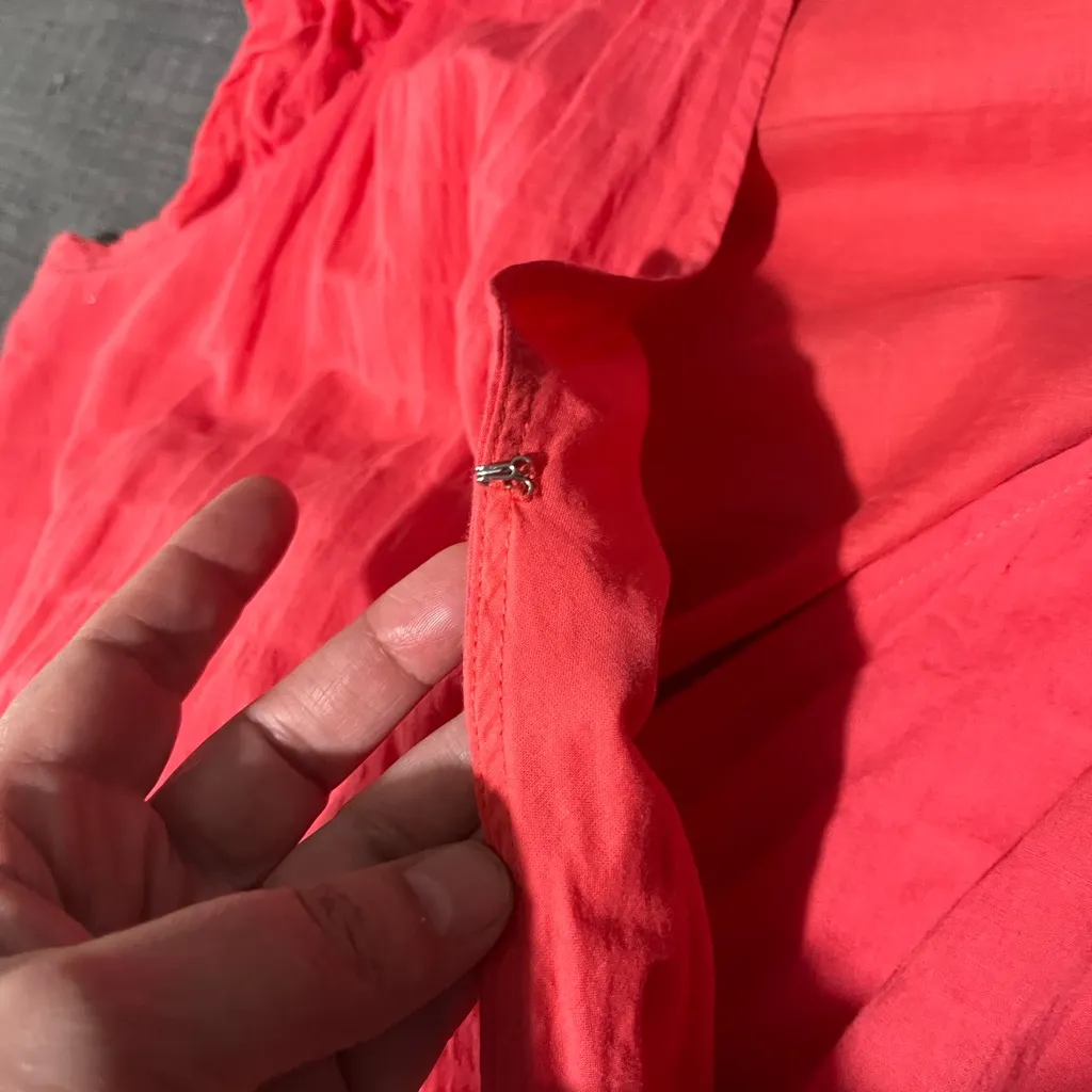 a New Day 98%Cotton  Ruffle Short Sleeve Wrap Dress with Pockets Size XXL - Image 9