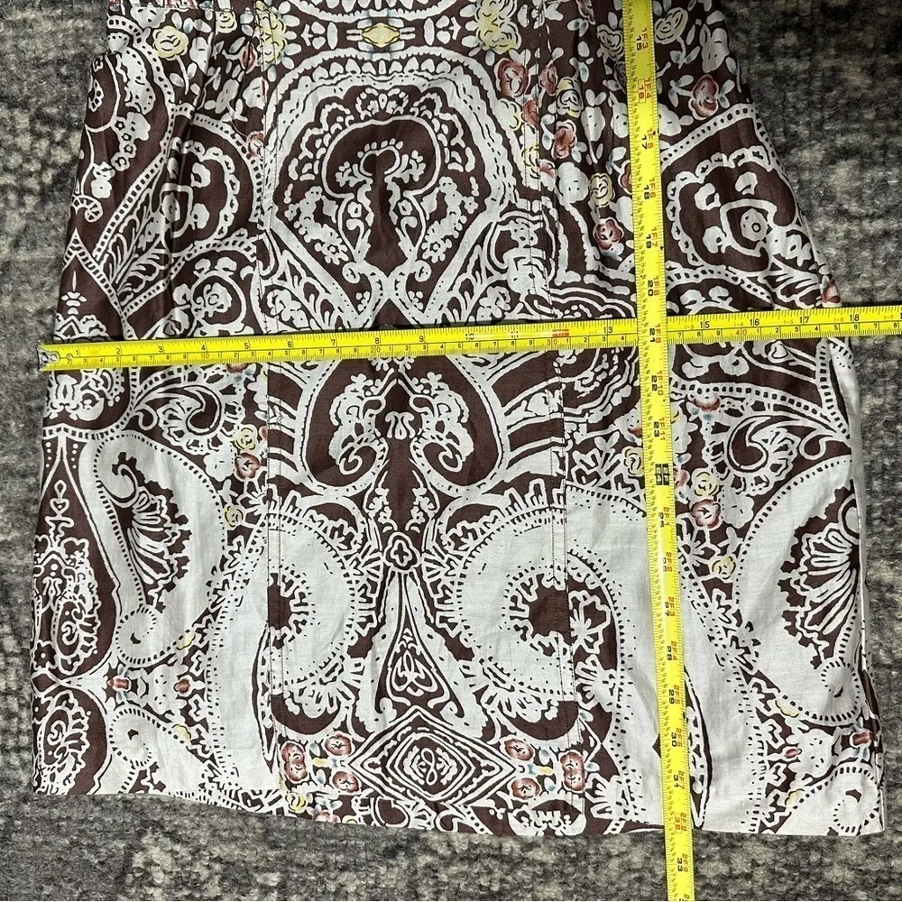 Free People Women’s Size 2 Espresso Brown Cream Embellished Beads Shift Dress - Image 10