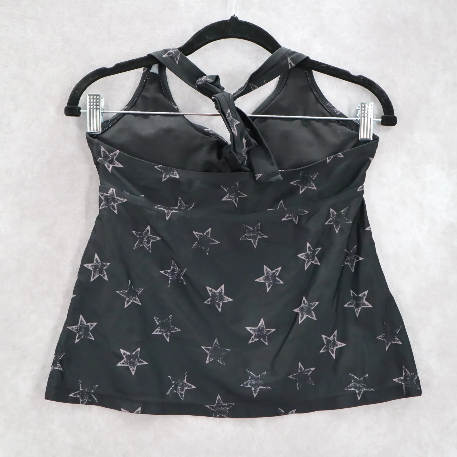 Converse One Star Black Star Halter Tie‎ Beach Boho Fun Swim Tankini Top S Small - Image 2