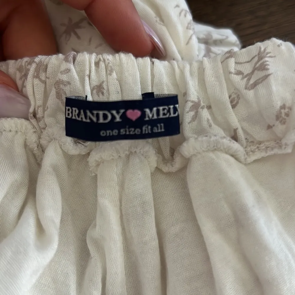 Brandy Melville  Neutral White Tan Feminine Skirt Layered Cotton Modal Small - Image 5