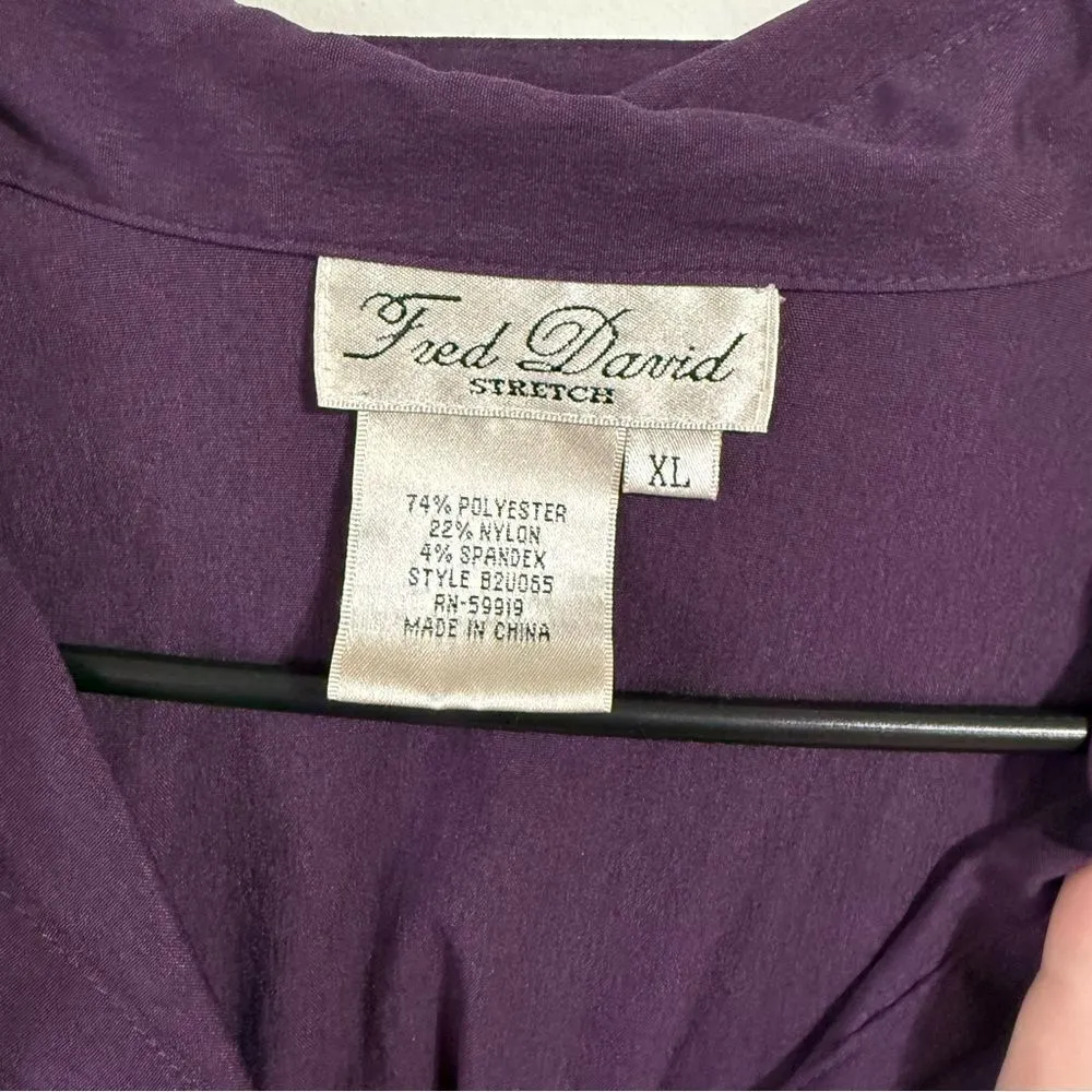 Fred David Stretch Purple Shirt‎ - Image 3