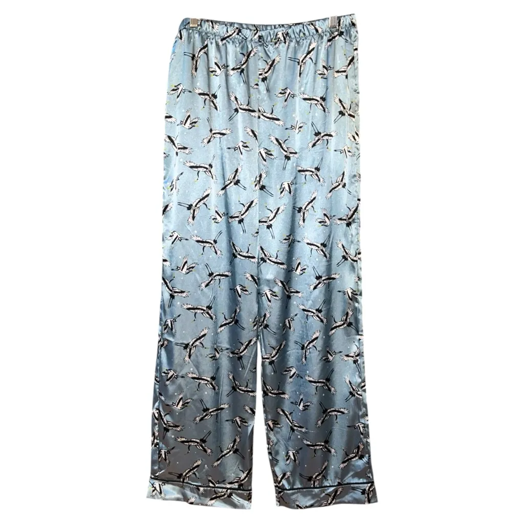 Tart Collections Bird in the Stars Satin Pajamas Blue Size XL - Image 7