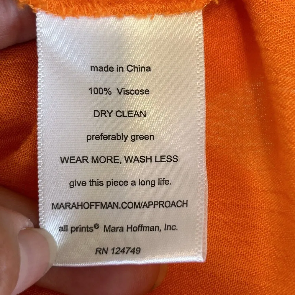 MARA HOFFMAN Vibrant Orange Vera One Shoulder Maxi Dress Bright Resort Size M - Image 4