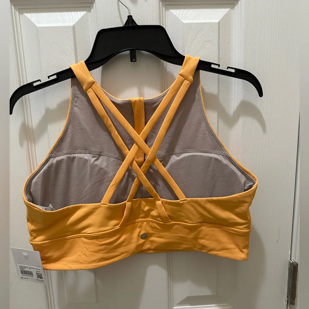 LULULEMON Energy™ High-Neck Longline Bra *Zip mango dream orange Size 14 - Image 8