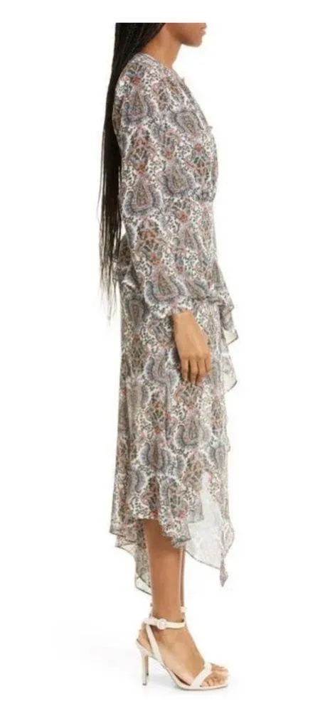 Veronica Beard Sazan Long Sleeve Handkerchief Hem Paisley Dress, SZ 4, $648 - Image 3
