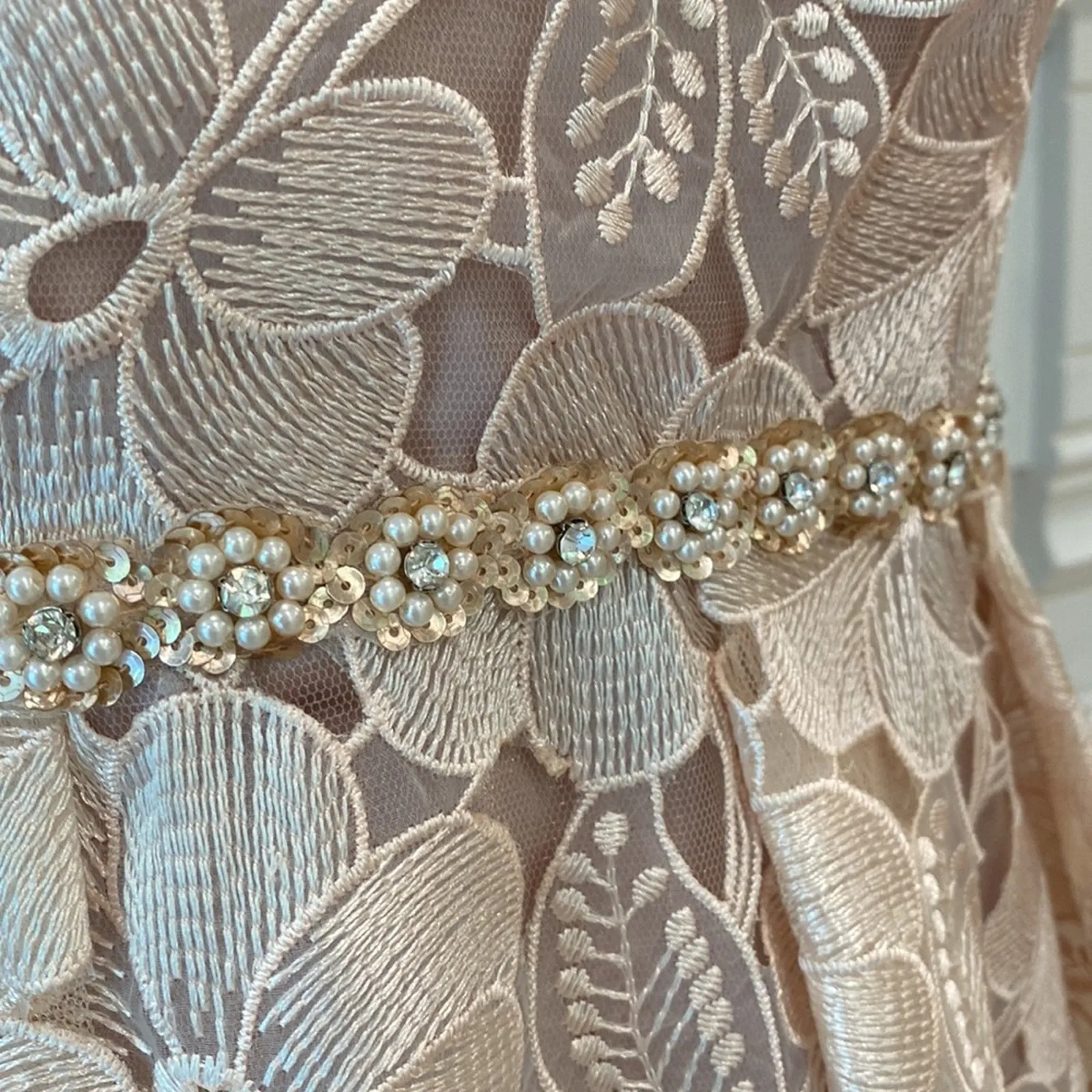 Plus Size Cocktail Dress 18 Retro Semi Formal 18W Party Elegant Beaded Special Pink - Image 3