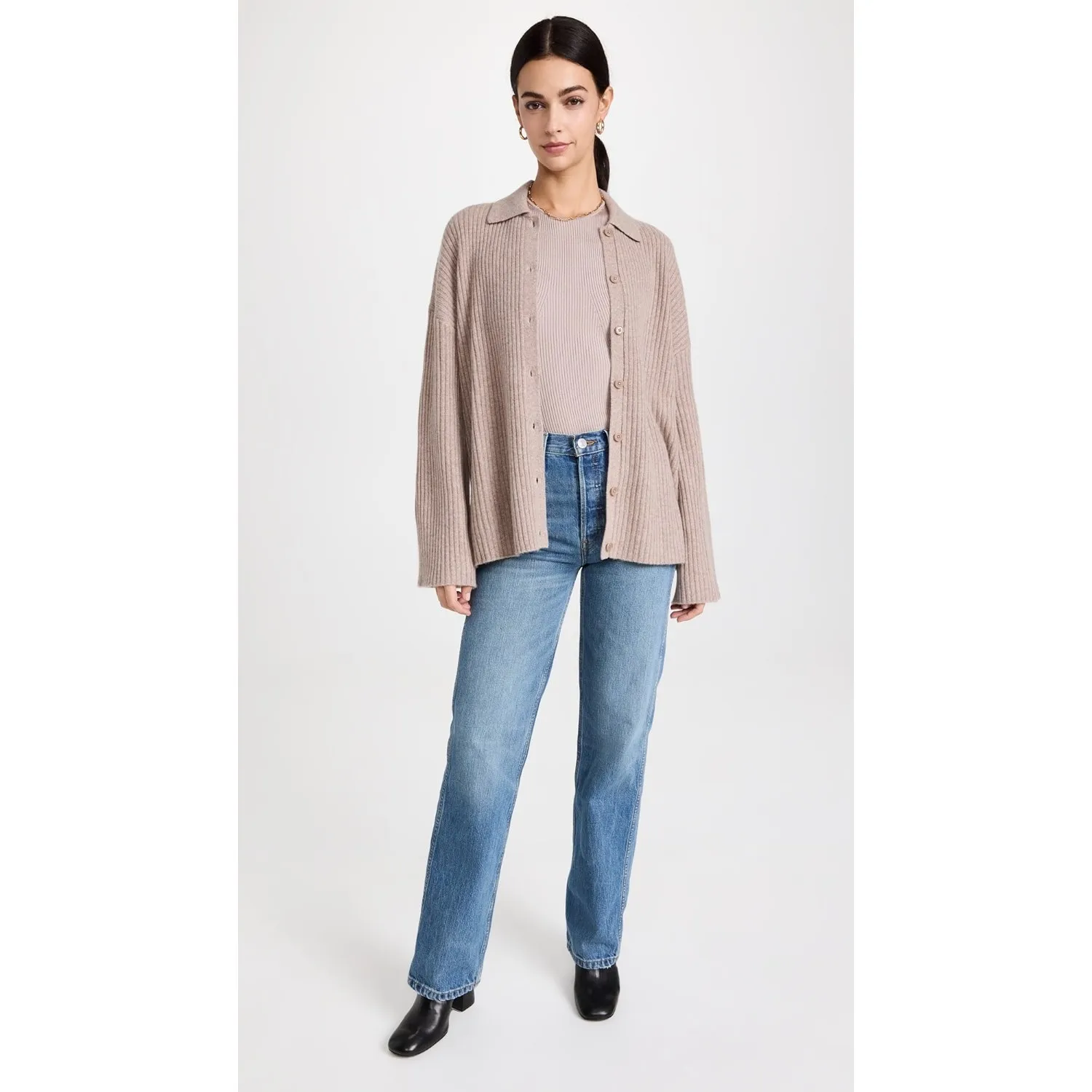 Reformation Fantino Cashmere Collared Cardigan - Image 4