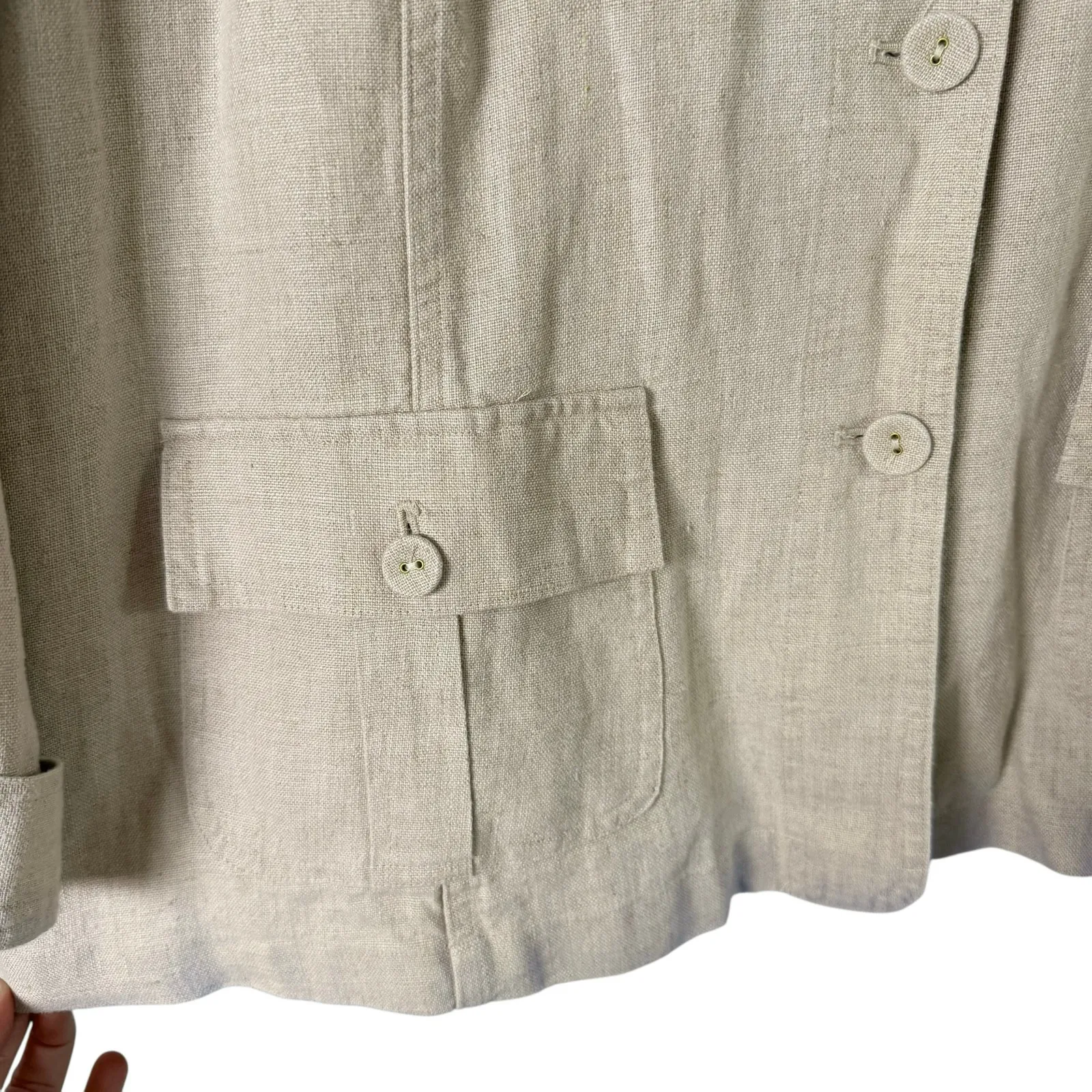 Charter Club Luxury 100% Linen Jacket Button Front in Beige, Size‎ 3X - Image 7