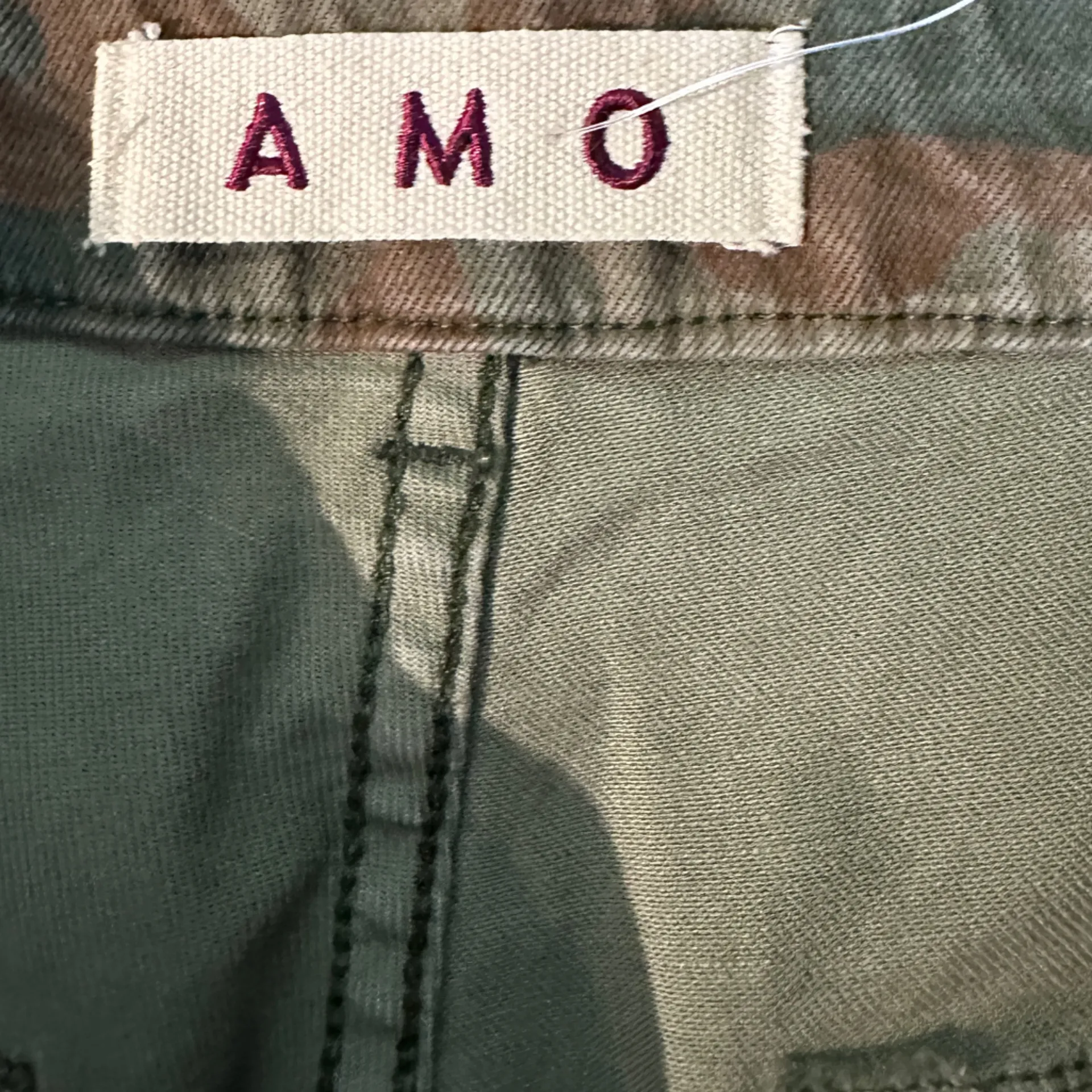 AMO‎ Easy Army Trouser Leaf Camo Women’s 30 utility Raw Hem Cropped Pants Green - Image 9