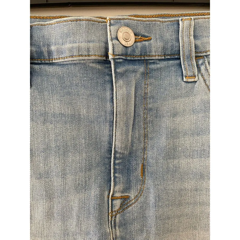 Hudson Vivid Skirt Mini Denim Jean 31 Raw Hem Light Wash Soft NWOT Classic - Image 4