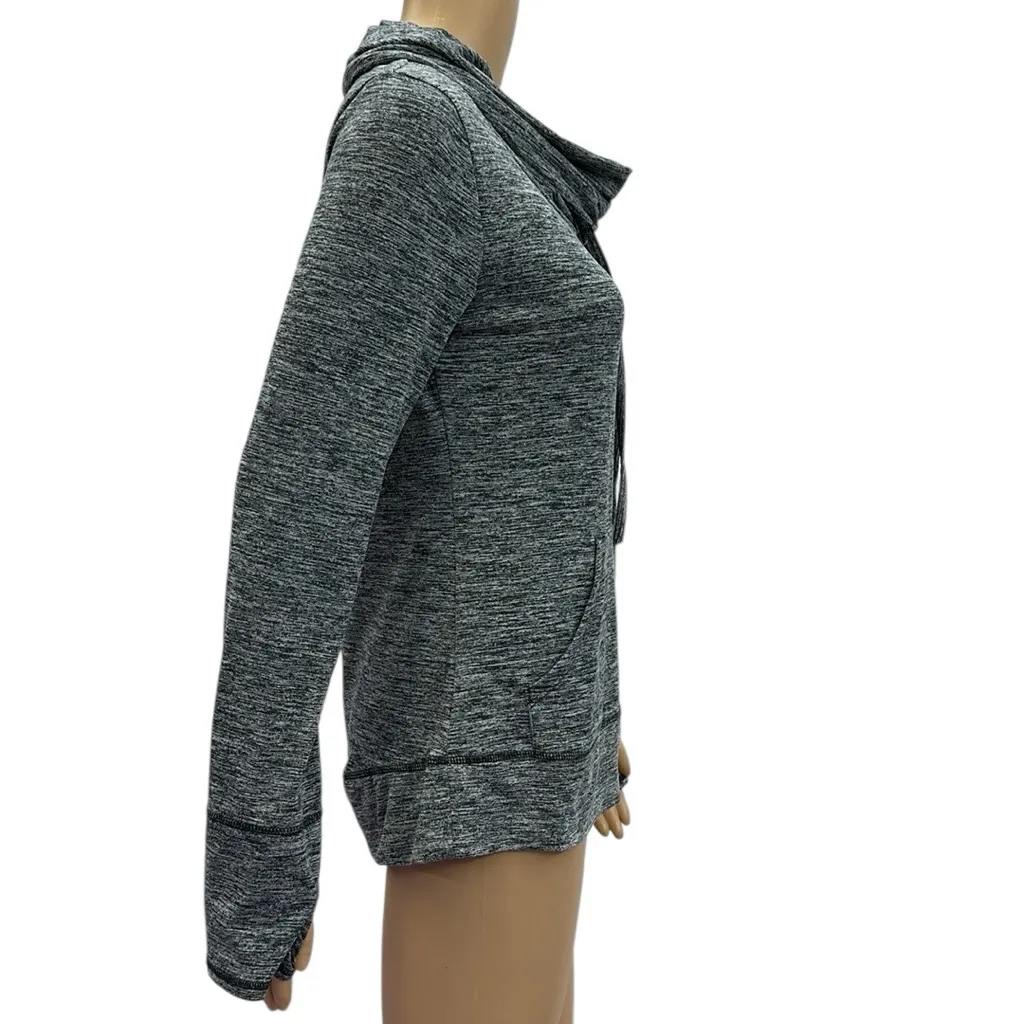 Balance Collection Cowl Neck Long Sleeve Thumb Hole Kangaroo Pocket Shirt Small - Image 4