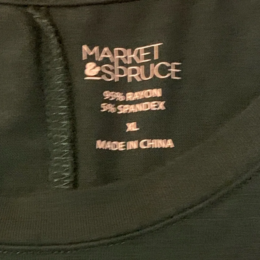Market & Spruce Dress XL Forest Green Mini T-shirt Short sleeve - Image 2