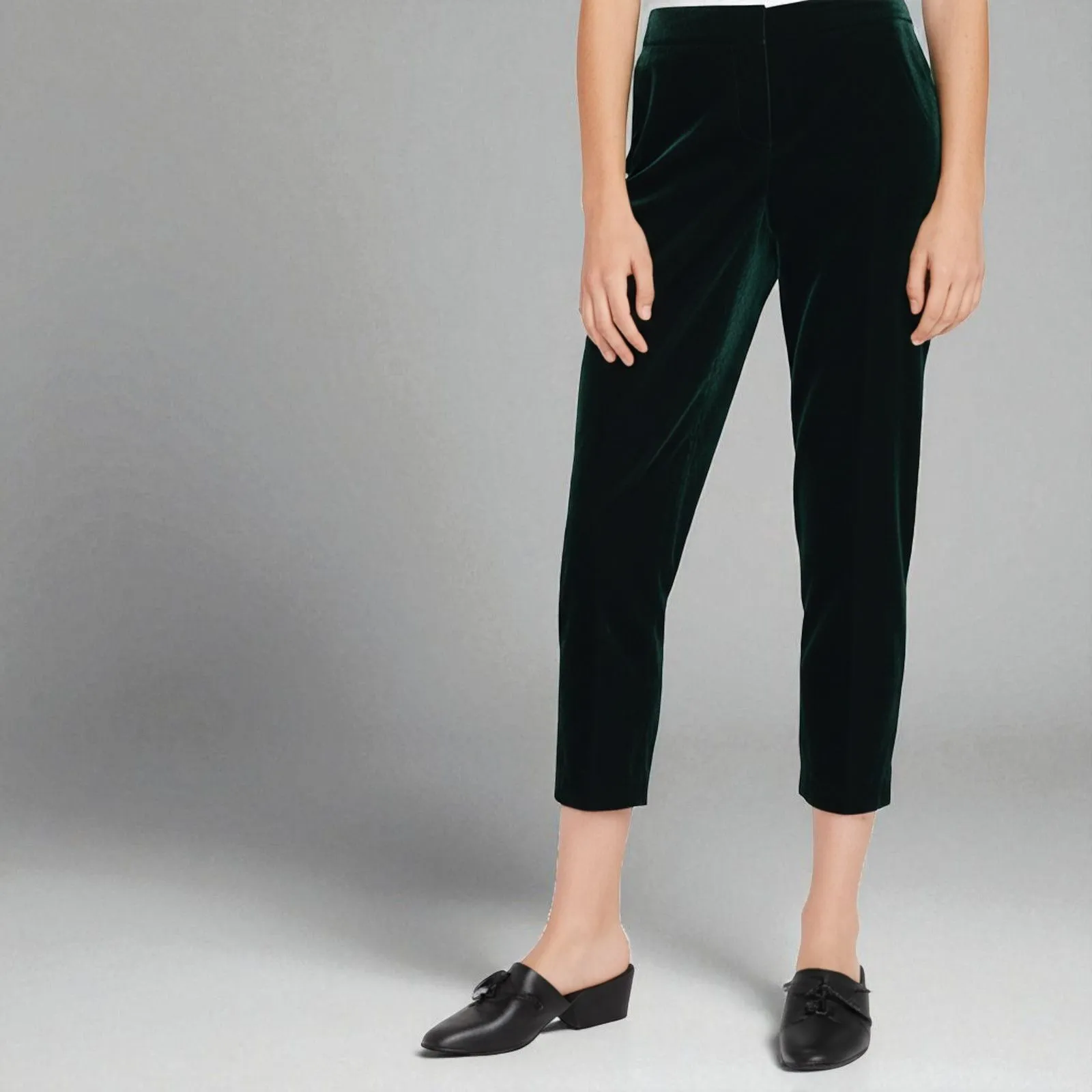 Talbots Velvet Slim Ankle Pants 4 Curvy Fit Emerald Green NWT - Image 6