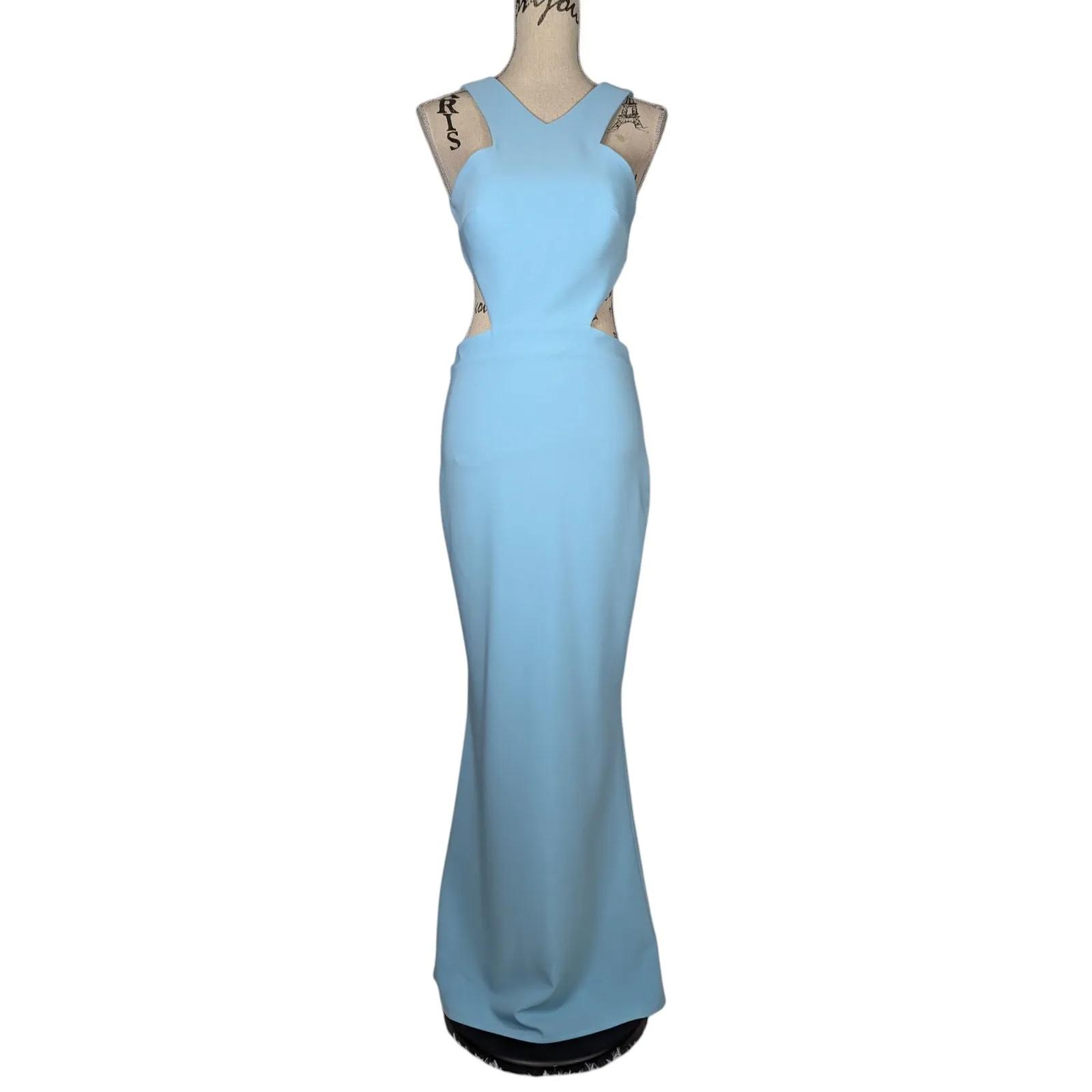 Maria Bianca Nero Aqua Backless Stretch Cutout Mermaid Dress Size 4 - Image 7