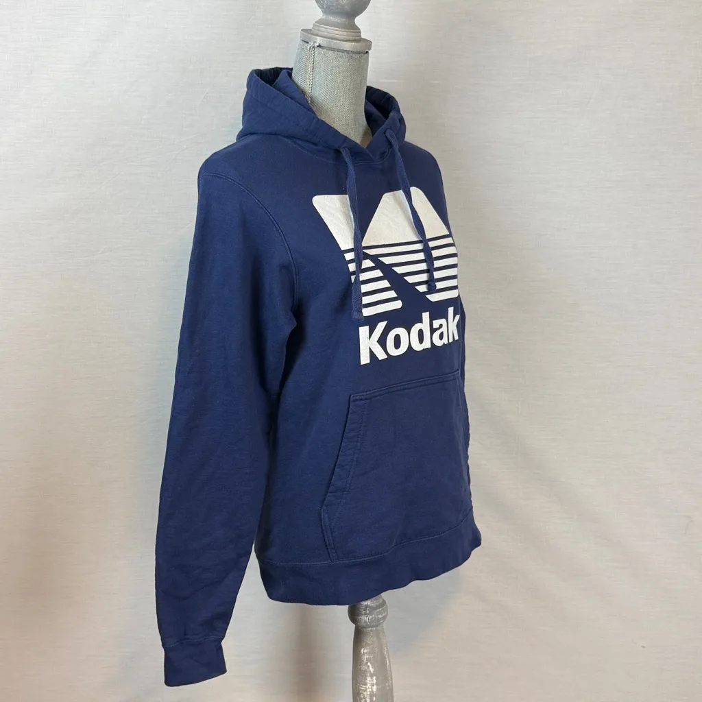 Kodak Hoodie Port & Company Pullover Retro Logo Film Photographer Sweatshirt Blue - Image 6