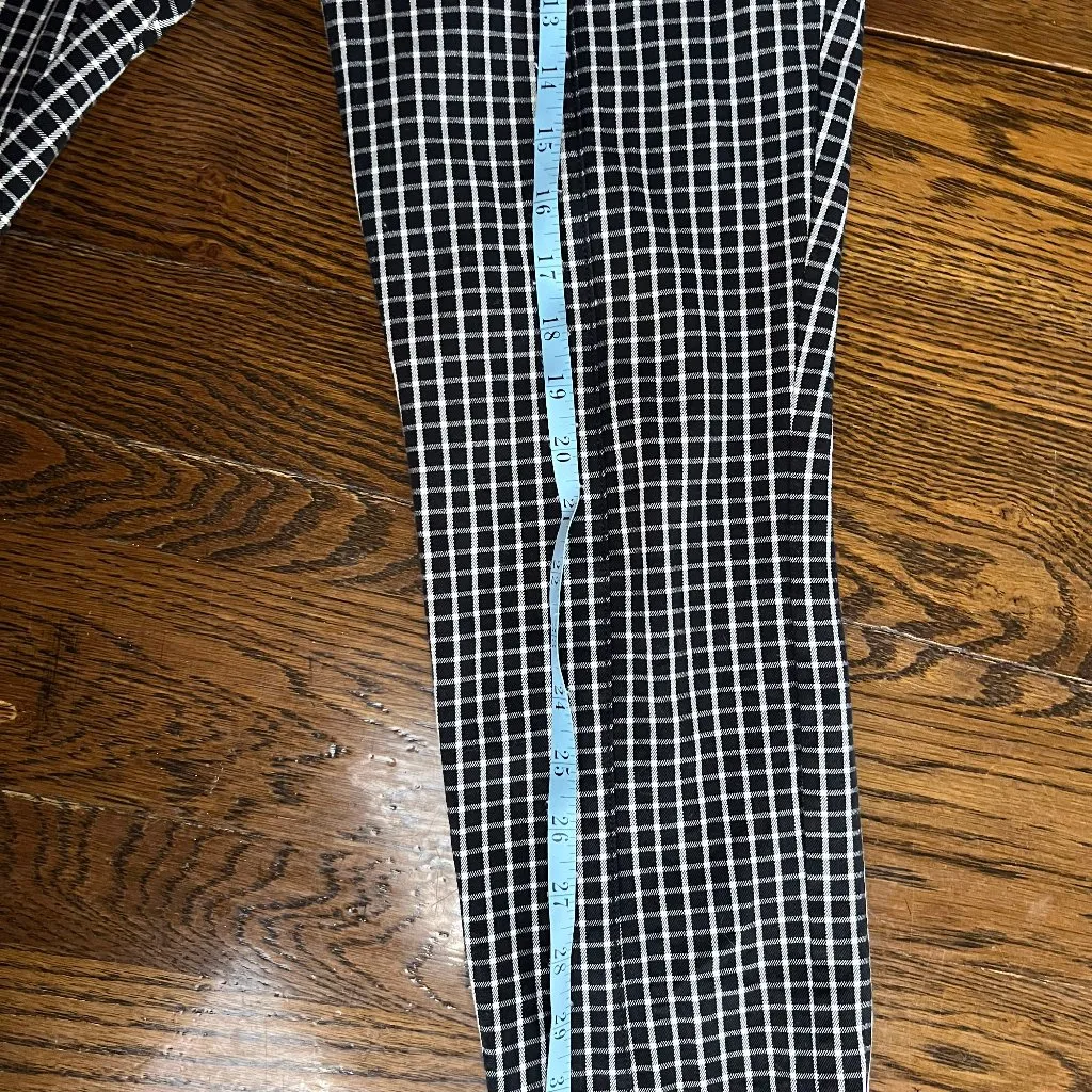 Anthropology Essential Slim Pants Black and White Checkered Womens US Size 6 - Image 8