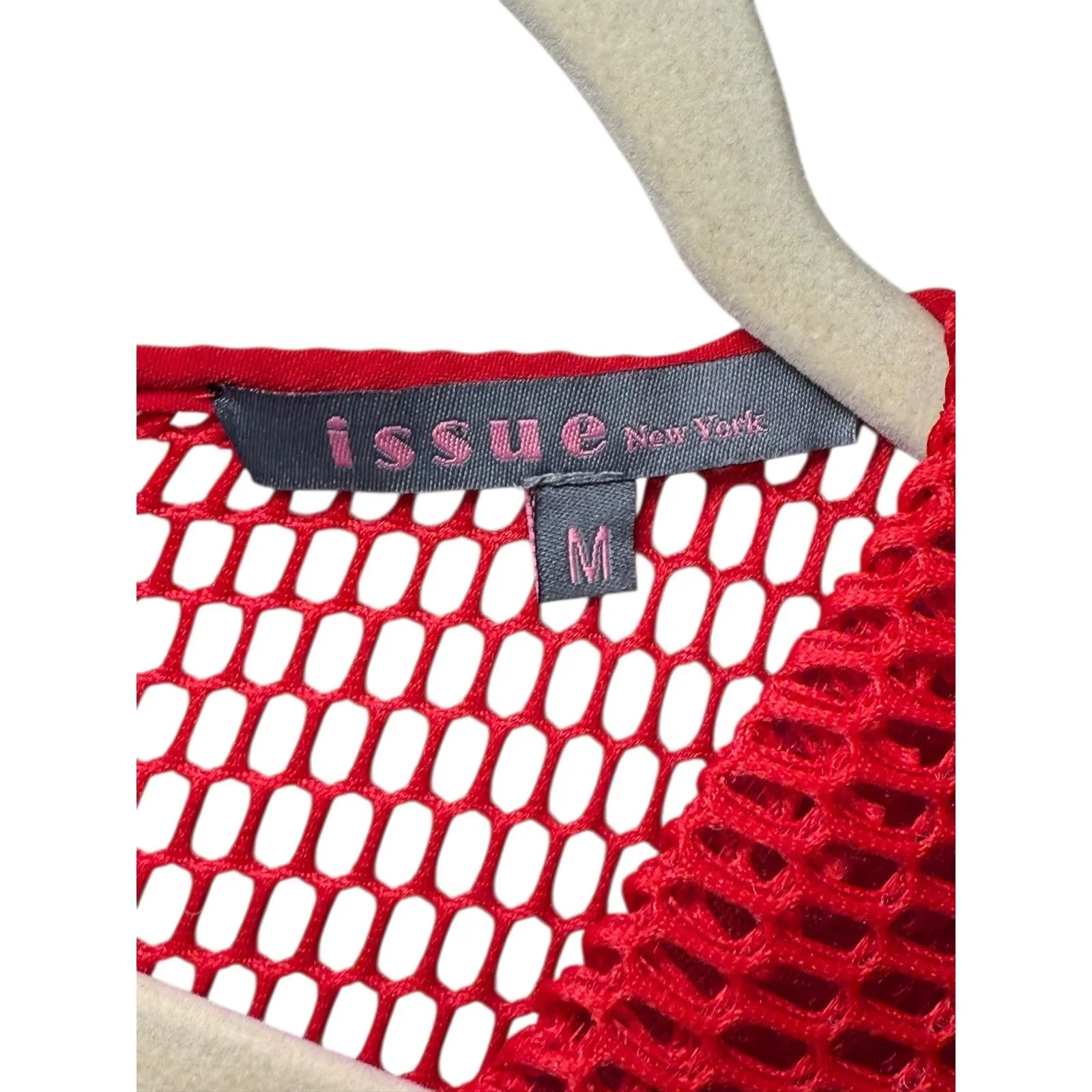 Issue New York Red V Neck Textured Flare Statement Party Cocktail Dress Medium - Image 5