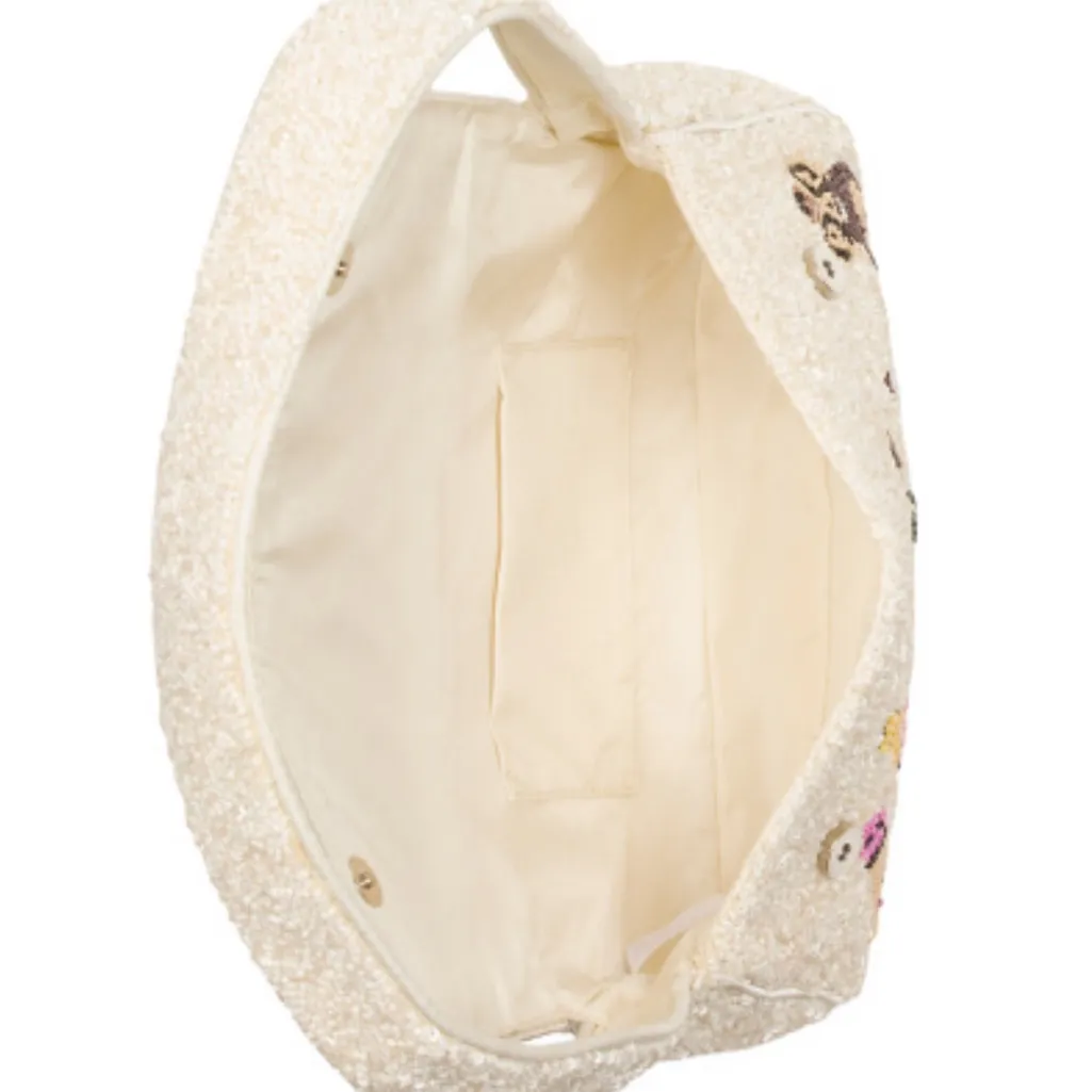 NWT Viral Beaded Champagne Bottles Shoulder Bag White and Multicolor Yellow - Image 9