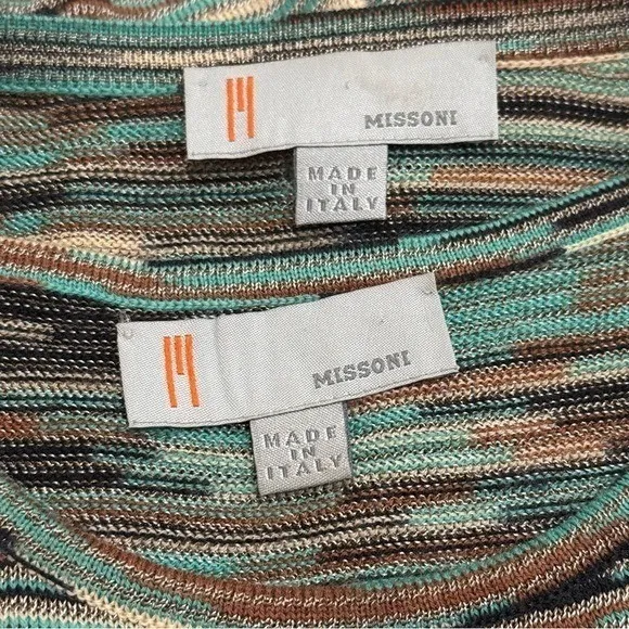 Vintage Y2K Missoni Crew Neck & Cardigan Striped Wool Blend Set Size EU44 US8 - Image 8