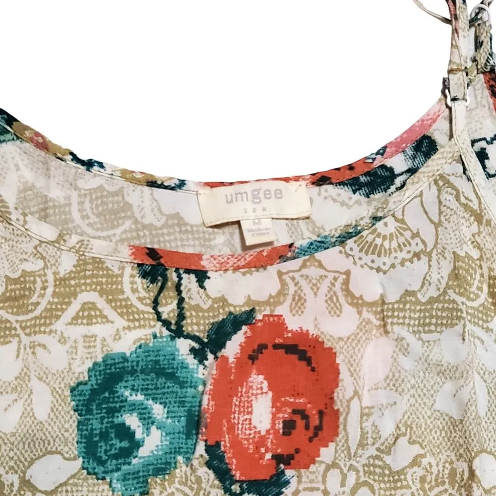 Floral Lace Cold Shoulder Boho Chic Lightweight Hippie Bohemian Minimalist - Image 2