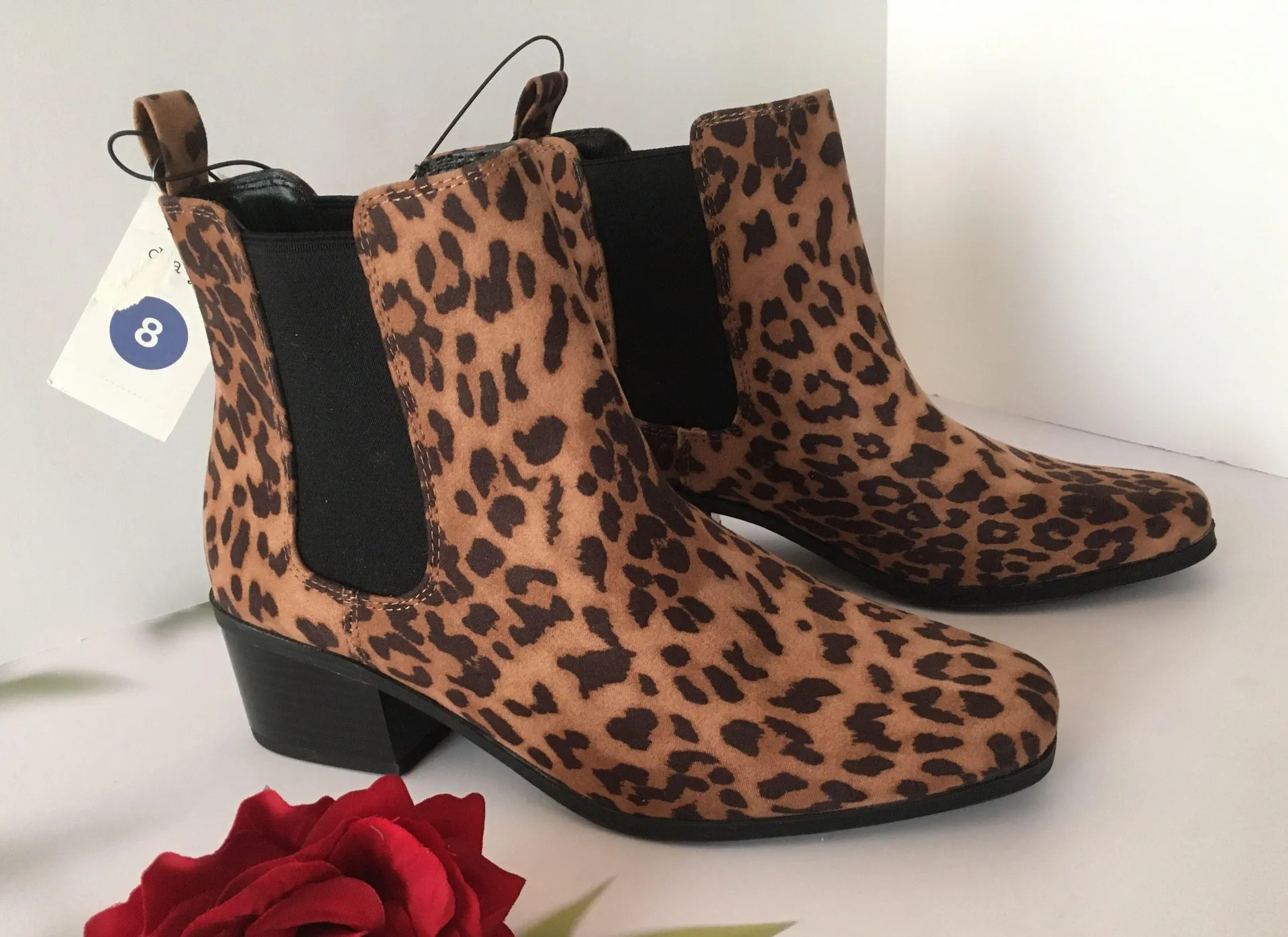 Leopard Ankle Boots, Size 8 Brown - Image 2