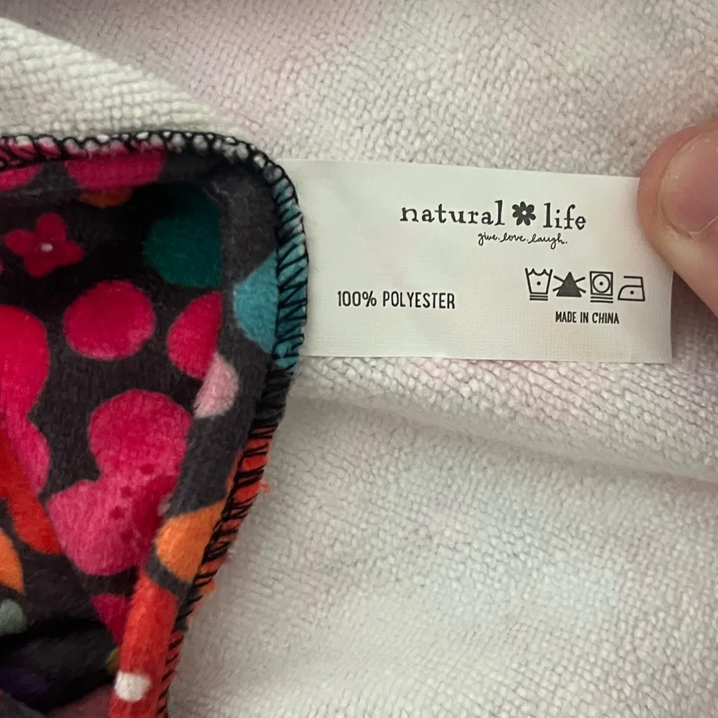 Natural Life Colorful Floral Hooded Short Sleeve Towel Dress NWT One Size - Image 5