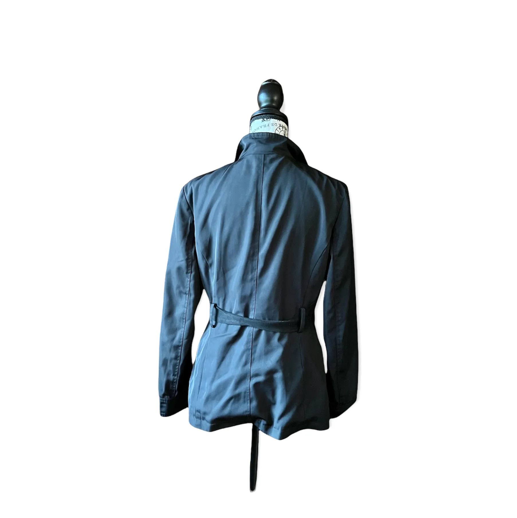 Theory Womens  Black Utility Polyester Full Zip Snap Jacket Coat S - Image 4