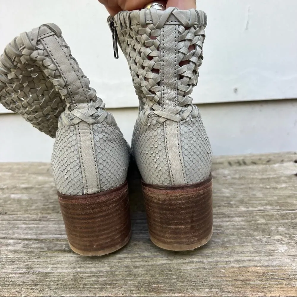 Free People In The Loop Woven Bootie Point Toe Gray EU Size 41 - Image 5