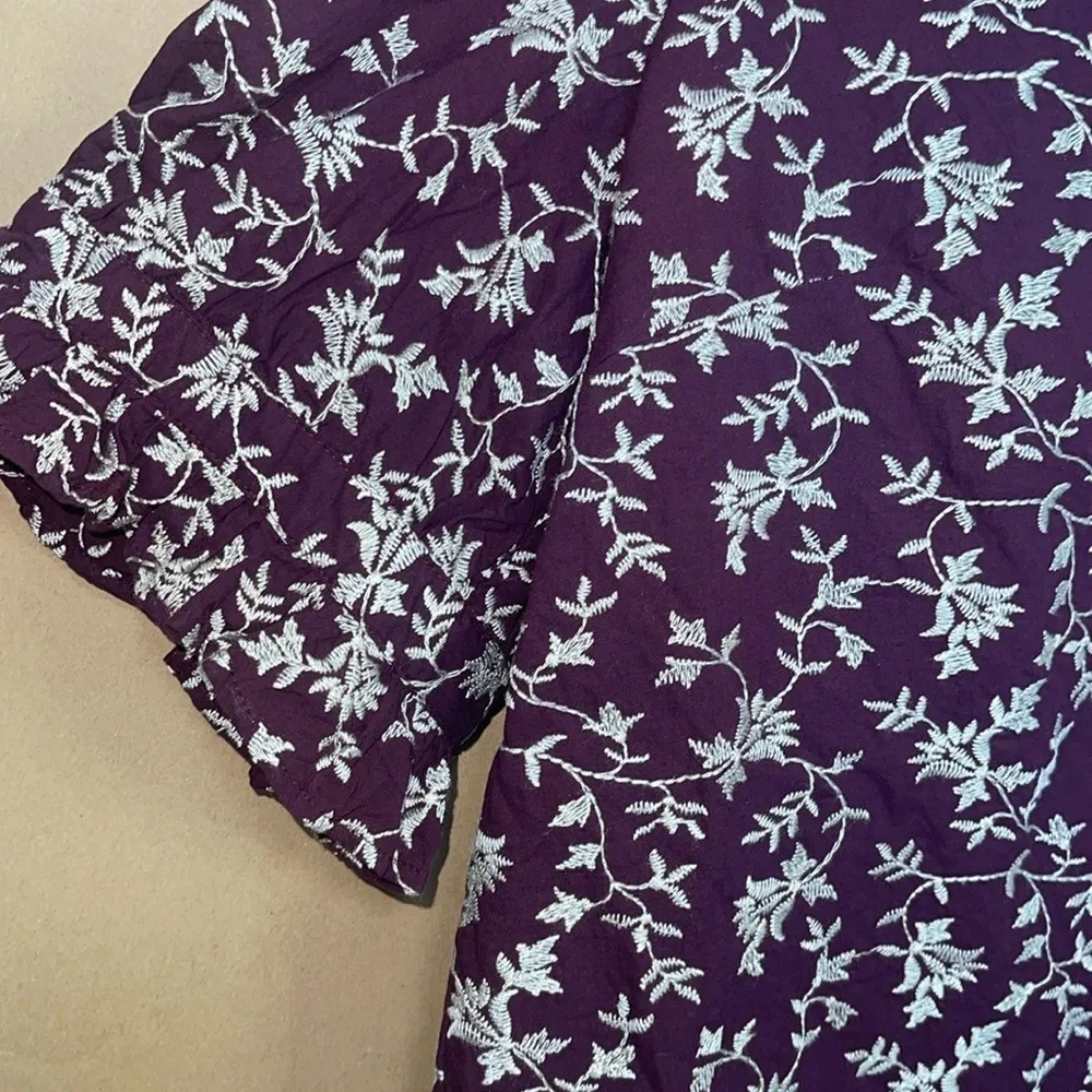 Ann Taylor Red Button Down Shirt with Mandarin Collar - Image 8