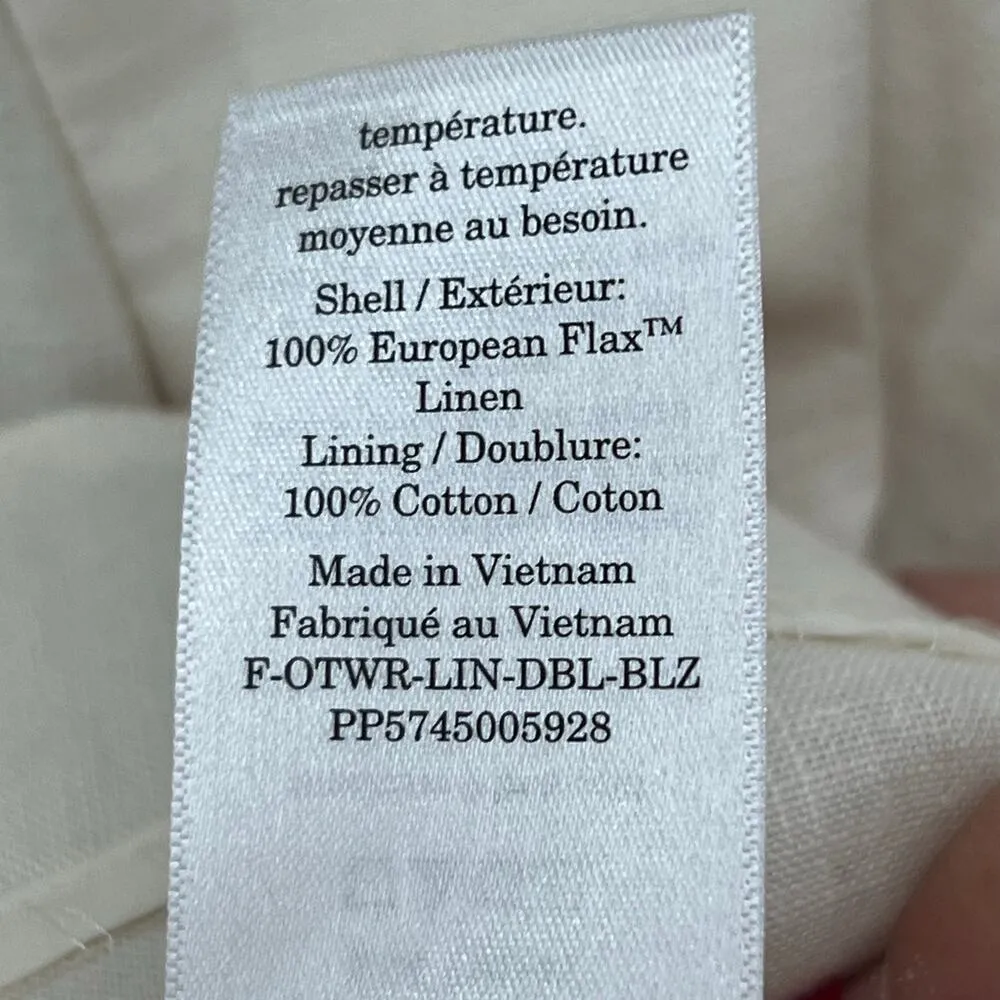 Everlane The Linen Double Breasted Blazer 8 Bone White Flax Relaxed Ethical NEW - Image 15