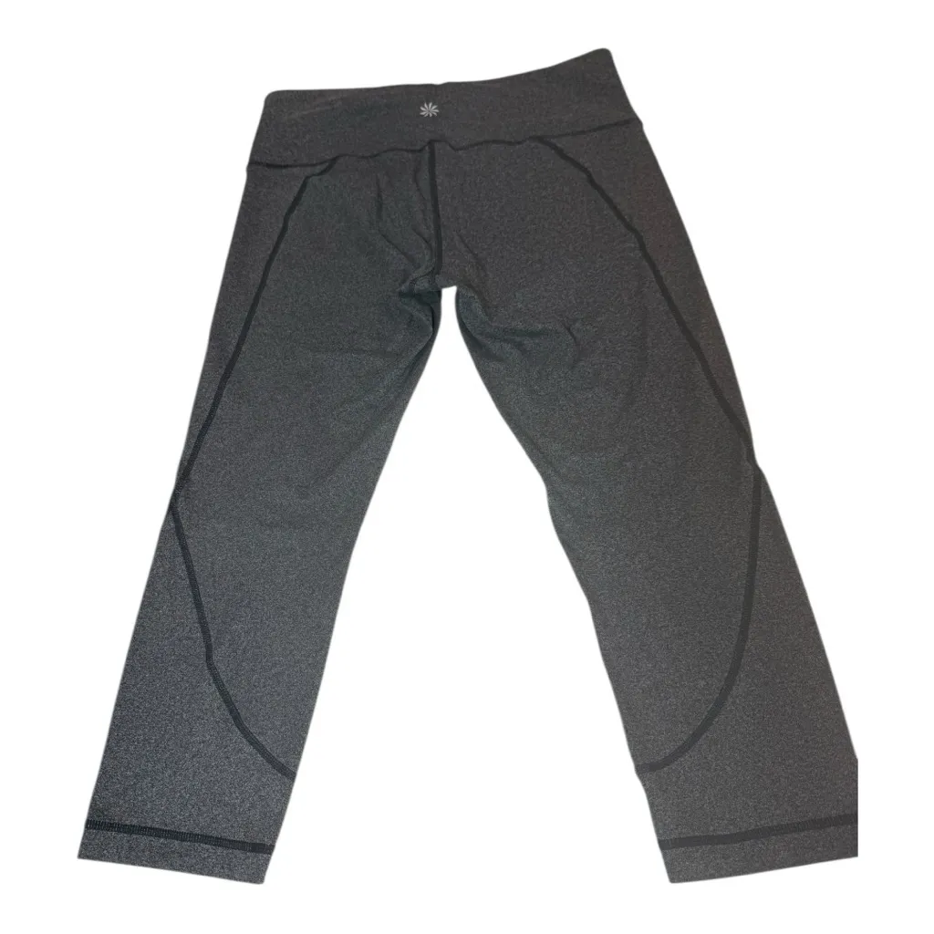 Athleta Gray Cropped Leggings Capri Yoga Pants Medium M - Image 2