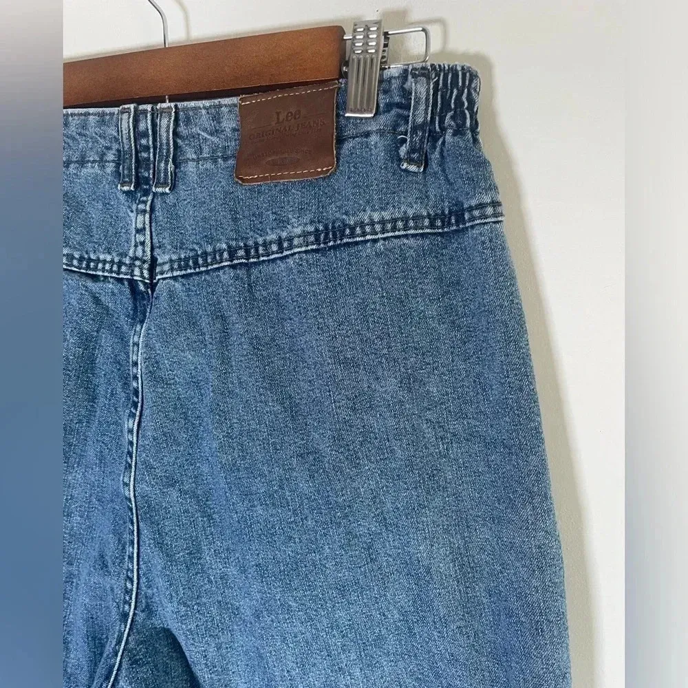 VINTAGE Lee mom jeans 80’s butt No Pocket Elastic High Waist 30x31” 14M EUC 0195 - Image 5