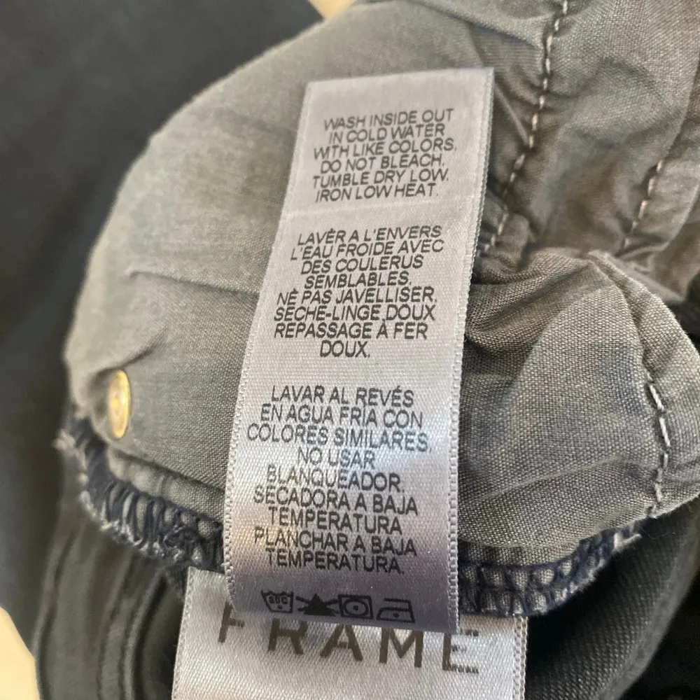 FRAME Le Skinny de Jeanne Faded Black/ Dark Blue Skinny Denim Jeans EUC Sz 27 - Image 8