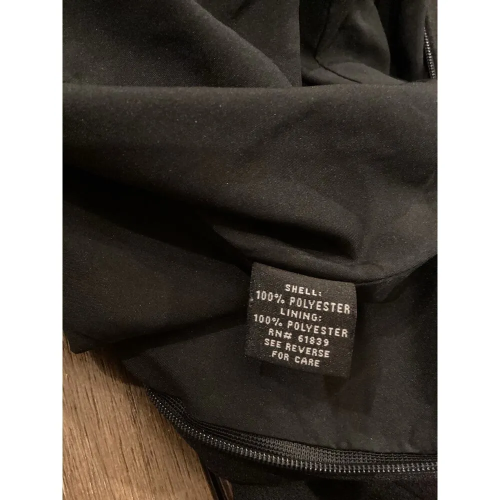 Teri Jon bateau neck crepe A Line Knee Length Dress Eyelet Long Sleeve Black 6 - Image 12