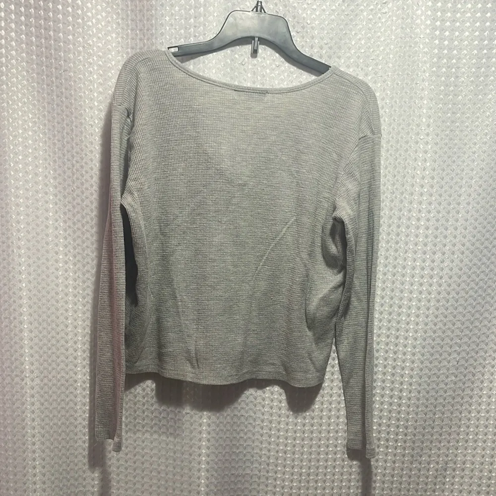 Gray Button-Detail Women's Top - Image 3