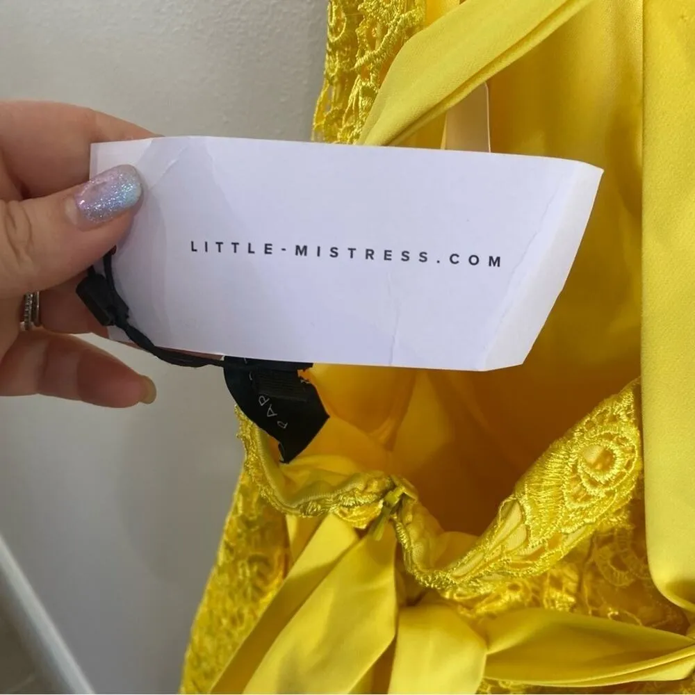 Paper Dolls | Yellow Lace Special Occasion Dress Size 10 - Image 6