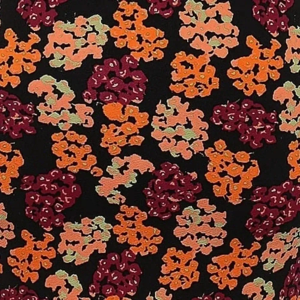LuLaRoe Black Orange Floral Garden Cassie Pencil Skirt Stretchy Plus Size 3X - Image 3