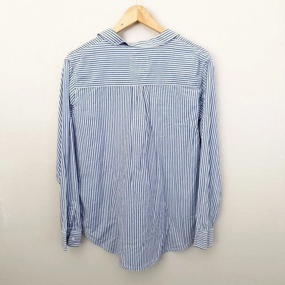 RAILS x NORDSTROM | Taylor Blue Banker Stripe Rhinestone Pearl Shirt | Large - Image 5