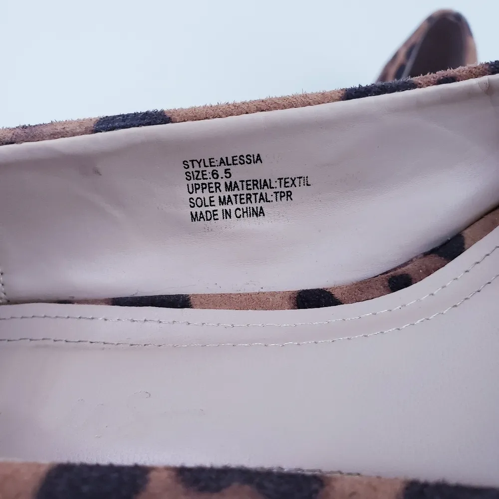 Lulus Alessia Leopard Suede Low Pointed Toe Heels Brown Size 6.5 - Image 9