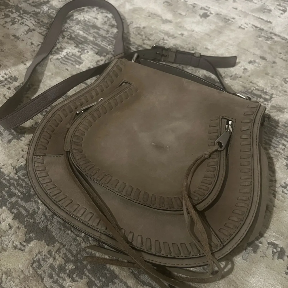 Rebecca Minkoff Green Suede Vanity Crossbody Saddle Bag - Image 2