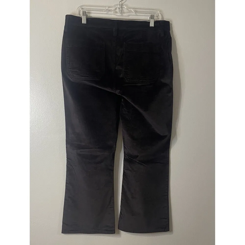 J. CREW Demi Boot Crop Jean in Velvet Size 32 Black NEW Modern Chic Going Out - Image 5