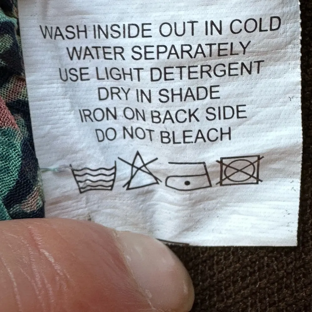 GLOBUS Green Blue Pink Cream Floral Print Sheer Sailor Collar Cap Sleeves Sz XS - Image 8