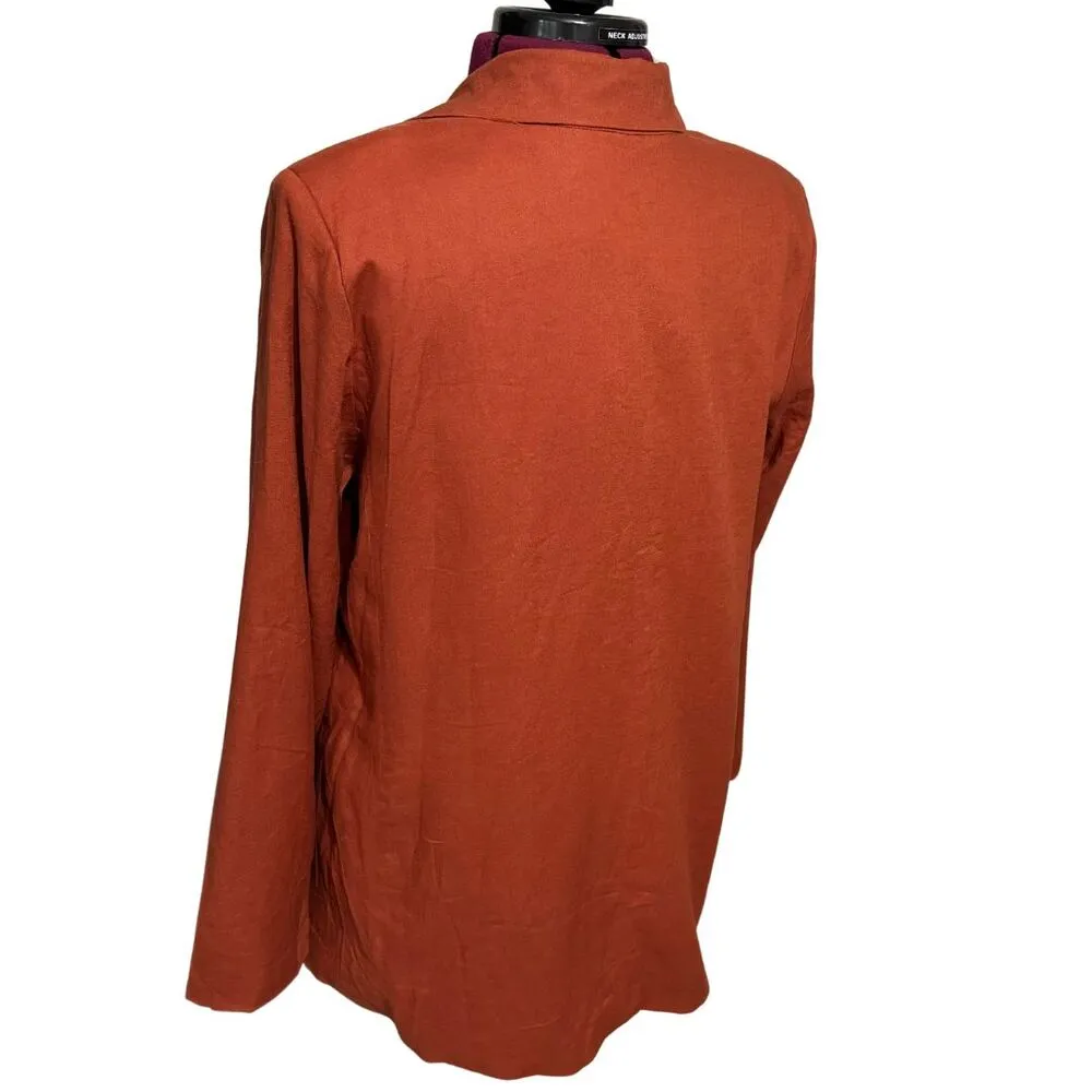 SANCTUARY Kora Linen Blend Blazer Structured Fully Lined Cool Clay NWT Medium - Image 6