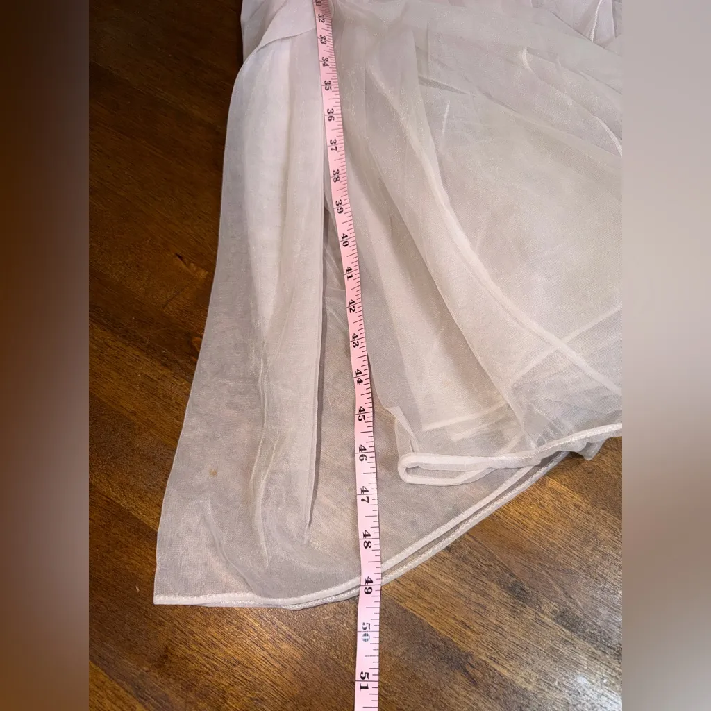 Vintage 60s Radcliffe Lingerie Cream Chiffon Peignoir Robe Petite Pink Size undefined - Image 8