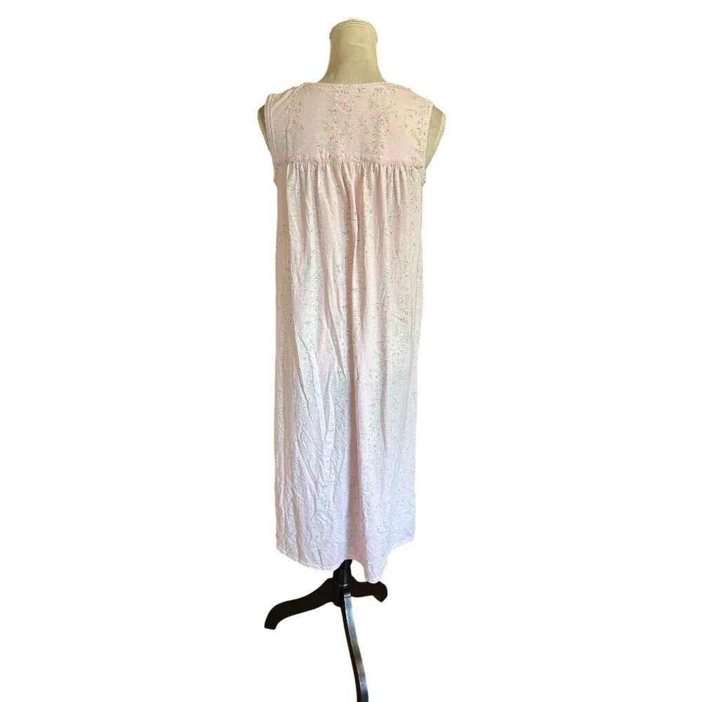 Croft & Barrow Sleeveless Night Gown Light Pink Pin Tucking And Lace Detailing S - Image 14