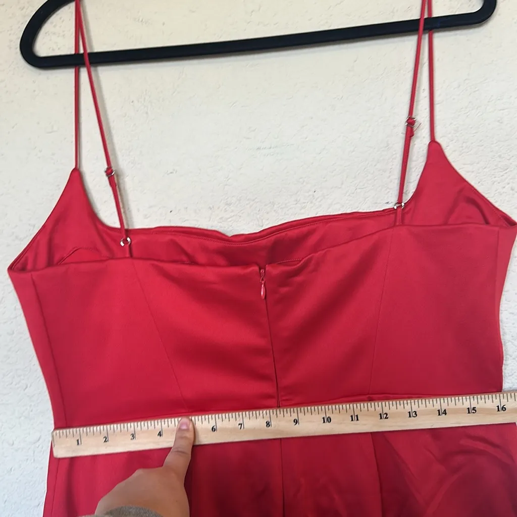 HOUSE OF CB 'Olivette' Red Rose Satin Corset Maxi‎ Dress NWOT size XL - Image 9